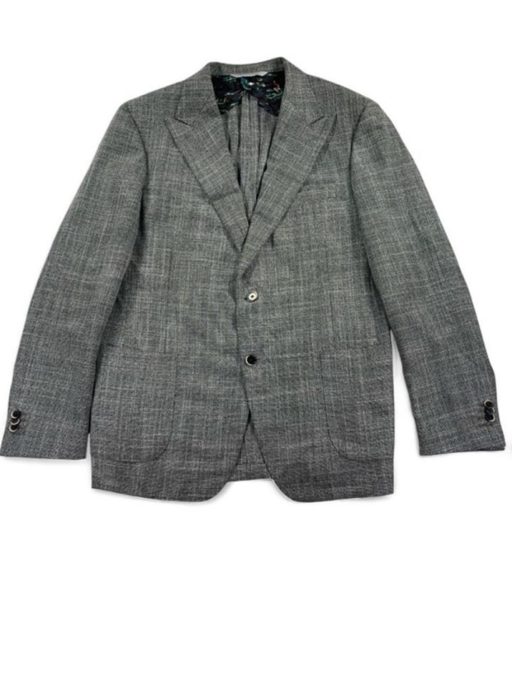 Samuelsohn Unstructured Tweed Textured Wool Silk Blend Sport Coat 43R
